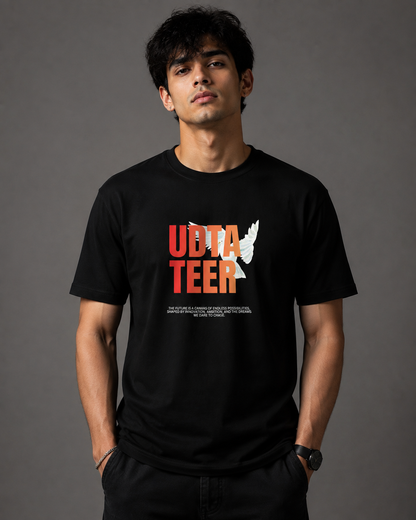 UDTA TEER™ – Bold Graphic Black T-Shirt