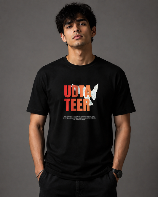 UDTA TEER™ – Bold Graphic Black T-Shirt