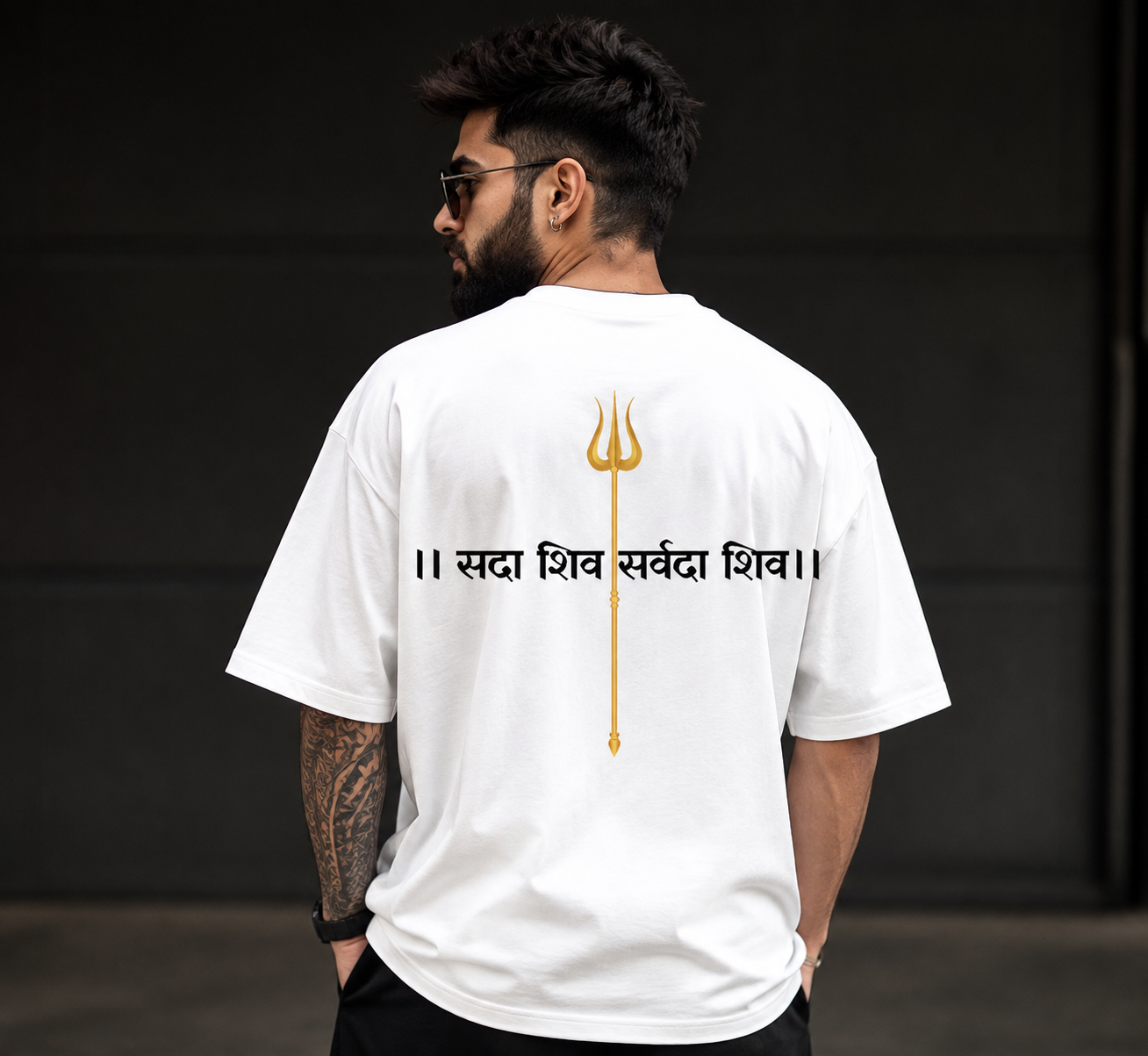Mahadev Oversized White T-Shirt | Har Har Mahadev Premium Graphic Cotton Tee for Men & Women